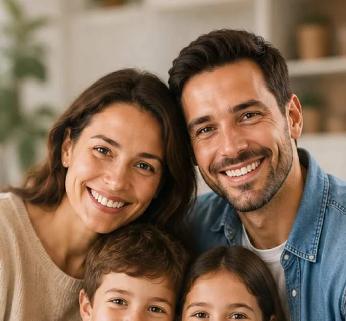 Couple souriant en extérieur